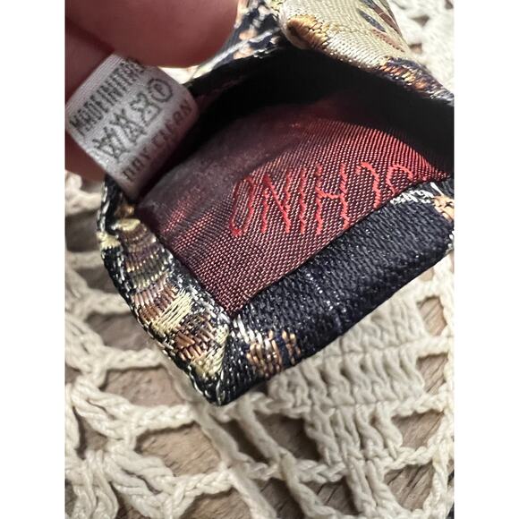 Vintage MOSCHINO mens unique Pattern Silk Necktie Tie - Picture 5 of 5